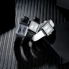 Womens Laides Elegant Rectangle PU Leather Strap Watch Analog Quartz Wrist Watch