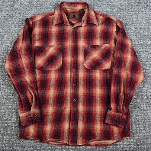 Vtg St Johns Bay Shirt Mens M Heavyweight Cotton Shadow Plaid Big Mac Flannel