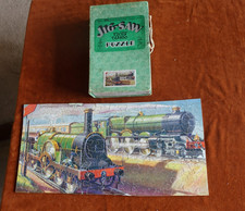 Chad Valley wood jigsaw puzzle 1930s GWR Locomotives old and new 200 pc 1 pc rp