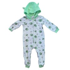 Star Wars Grogu Baby Yoda Toddler One Piece Hooded Pajama Size 24M