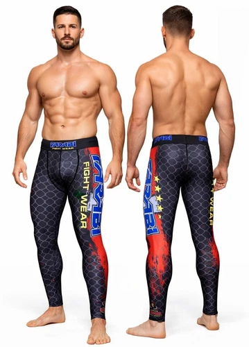 FARABI Mens Compression Tights Trousers MMA Gym Boxing Grappling Tights With Cup