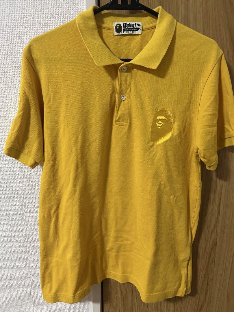 Bape Men's Yellow Polo Shirt JP Size M Preowned Excellent Condition-image