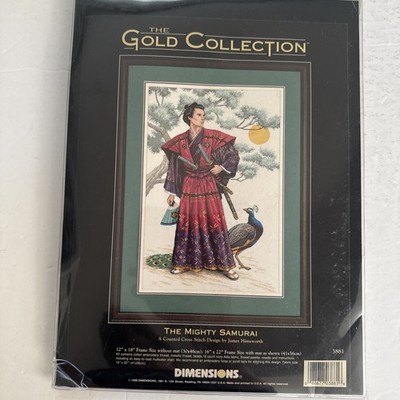 New The Mighty Samurai 1998 Dimensions Gold Collection Cross Stitch Kit #3881