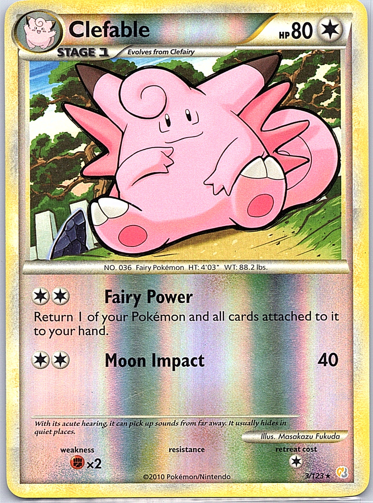 Clefable 3/123 Heartgold & Soulsilver Reverse Holo LP