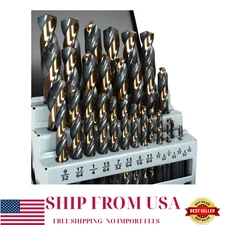 Yougfin 29PCS M2 HSS Drill Bits 1/16–1/2 in. w/ Index Case