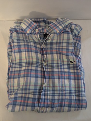 Chemise Homme Vineyard Vines Rayée Bleu Et Blanc - Taille 15R (M), 100s 2-ply, Occasion Très Bon état