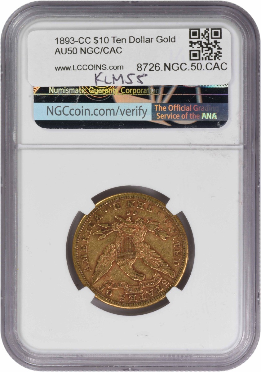 1893-CC $10 Gold Liberty Head AU50 NGC (CAC) | eBay