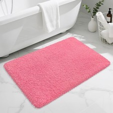 Pink Bathroom Rugs Non Slip 36"x24",Absorbent Bath Mat Quick Dry