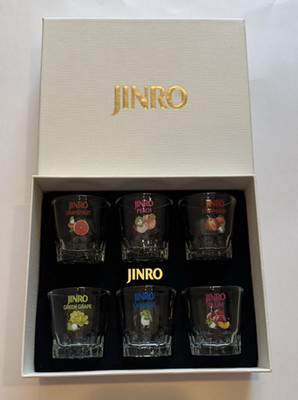 Jinro Flavor Soju Shot Glasses Set of 6 Barware Shooters Korean Beverage
