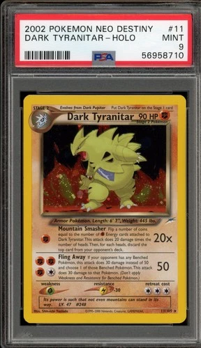 Pokemon Dark Tyranitar Neo Destiny Unlimited Holo Rare #11 PSA 9 Mint