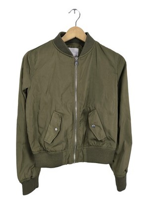 BERSHKA Bomberjacke Damen Jacke Gr. DE 36 khaki Casual-Look
