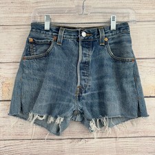 RE/DONE Levi's Denim Shorts Women 25 Blue Reconstructed Cut Off High Rise