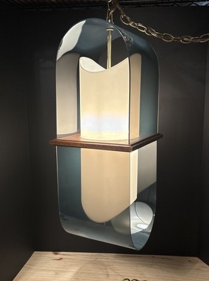Vintage Arthur Jacob s For Modeline Chain Lamp RARE DESIGN!  MCM Walnut Acrylic