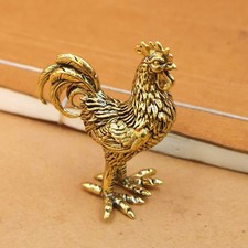 Brass Rooster Tabletop Figurine Sculpture