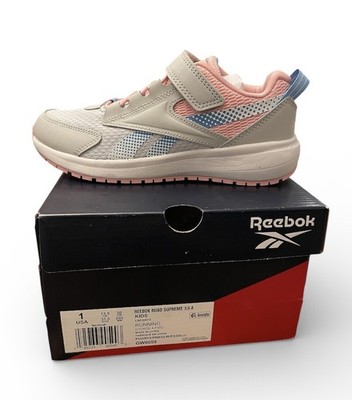 GIRLS  ROAD SUPREME 3.0 A RUNNING Shoes Size US 1  Gray/ Pink/ White/ Blue