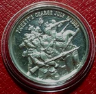 History of The Civil War"Pickett's Charge" Round 25.8 Grams.999 Silver w/Capsule