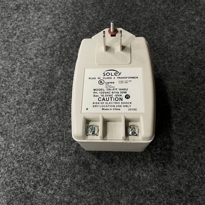 SOLEX Class 2 Plug in Transformer TRI-PIT 1640U, 16.5VAC, 40VA  ''SHIPS FREE''