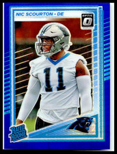 2025 Panini Donruss Optic - Rated Rookie Nic Scourton #270 Blue Hyper Prizm (RC)