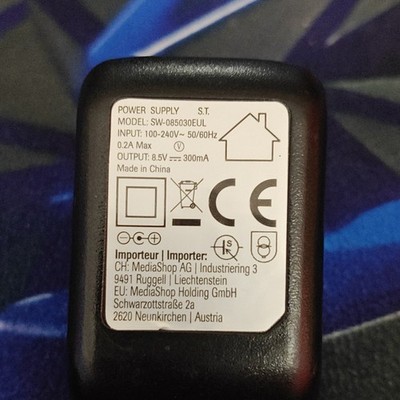 S.T. AC/DC-Adapter 8,5V 300mA SW-085030EUL schwarz Euro- auf Hohlstecker