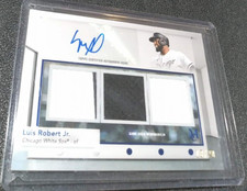 2024 Topps Museum Blue Triple Game-Used Relic Autograph Luis Robert #'ed 18/20