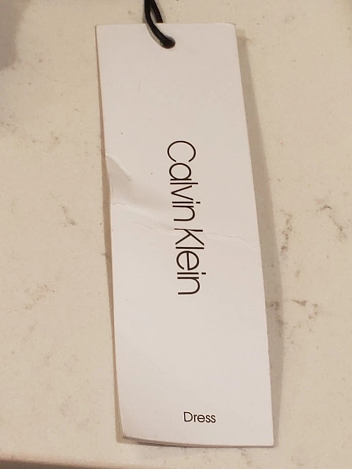 Vestido Vaina Calvin Klein Nuevo con Etiquetas Para Mujer Sin Mangas Elastizado Denim Cinturón Talla 14 Foto 3 de 4