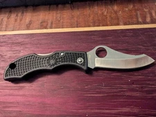 Spyderco JBKP Black Jester, Plain Edge, AUS-6 Black FRN Folding Knife