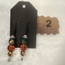 Multicolor Round Glass Beaded Dangle/Drop Hoo...