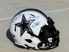 Aikman, Emmitt & Irvin Autographed Cowboys Lunar Authentic Helmet-Beckett