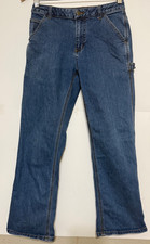 Carhartt Carpenter Jeans Blue Denim Workwear Boys Adjustable Waist Jeans Size 14