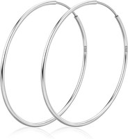 Creolen 925 Silber Hypoallergen DüNn Leicht Groß 30-70Mm FüR Damen Ohrringe