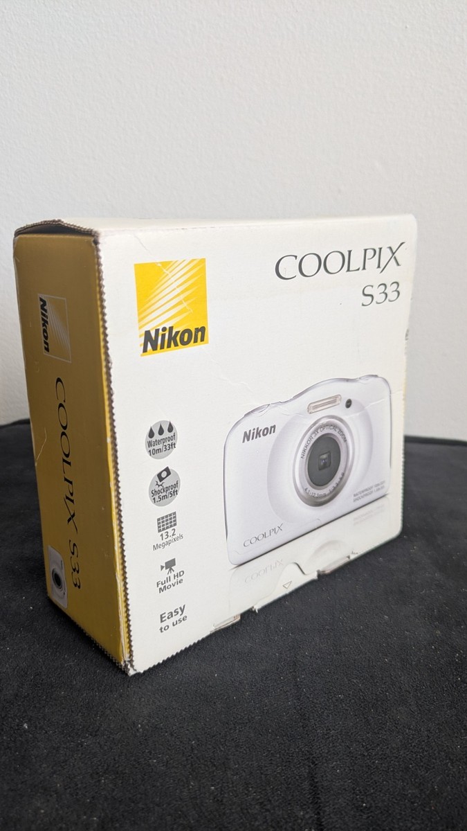 Nikon COOLPIX S33 13.2MP Digital Camera - White for sale online | eBay