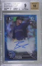 2016 Bowman Draft Chrome Pick Blue Wave Refractor Robert Tyler BGS 9 Auto 0eo6
