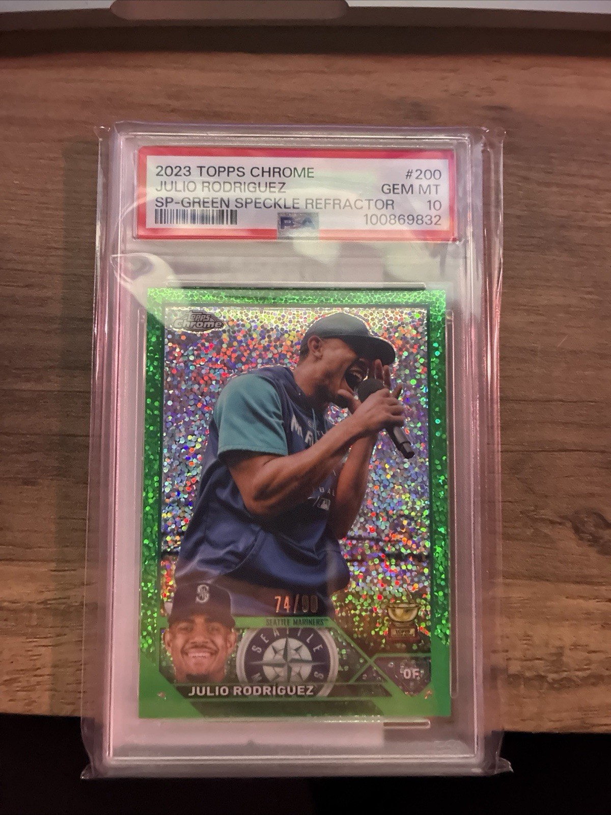 2023 Topps Chrome - Image Variation Julio Rodriguez #200 Green Speckle /99 PSA10