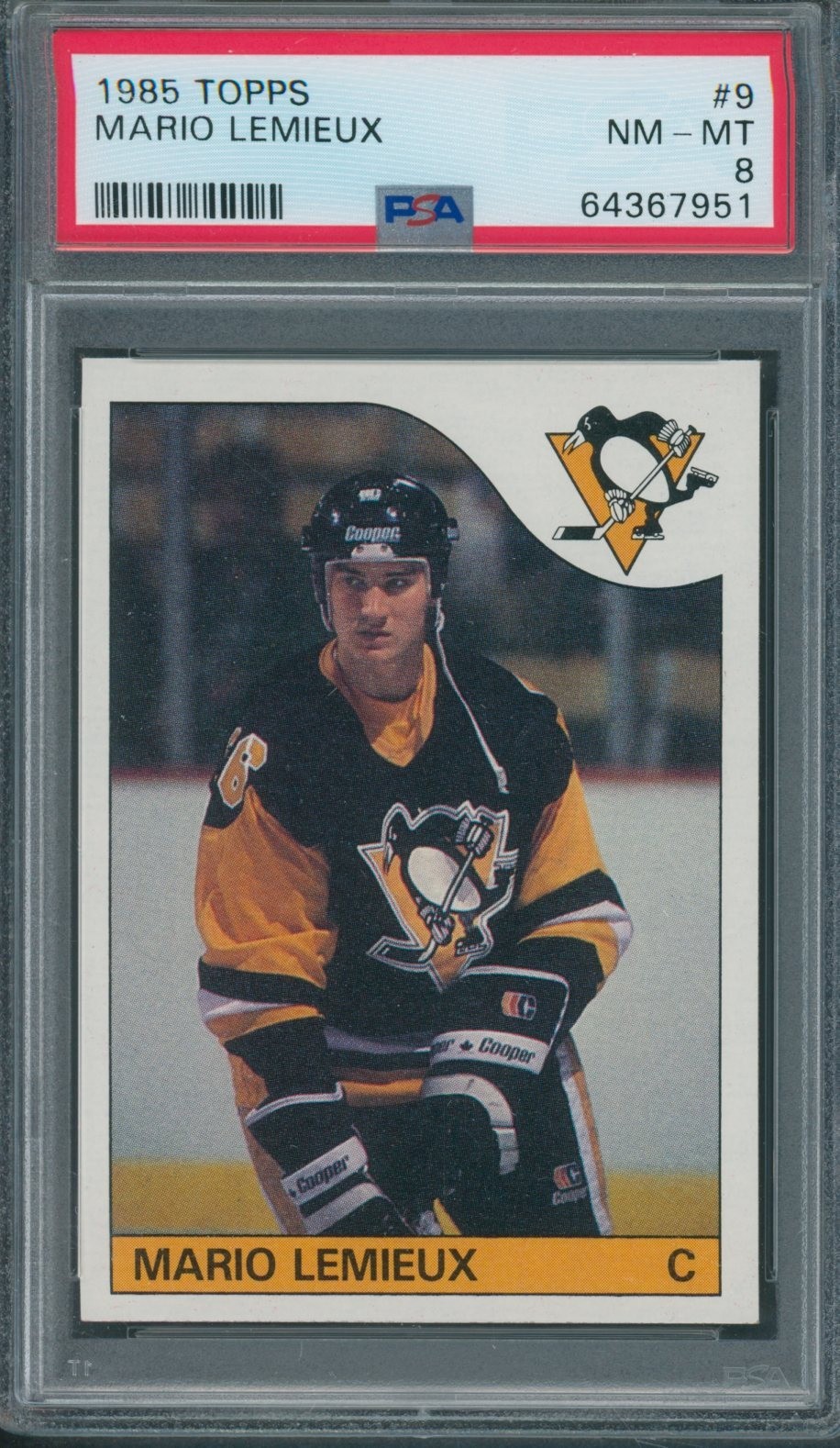 1985/86 Topps #9 Mario Lemieux PSA NM-MT 8 *7951