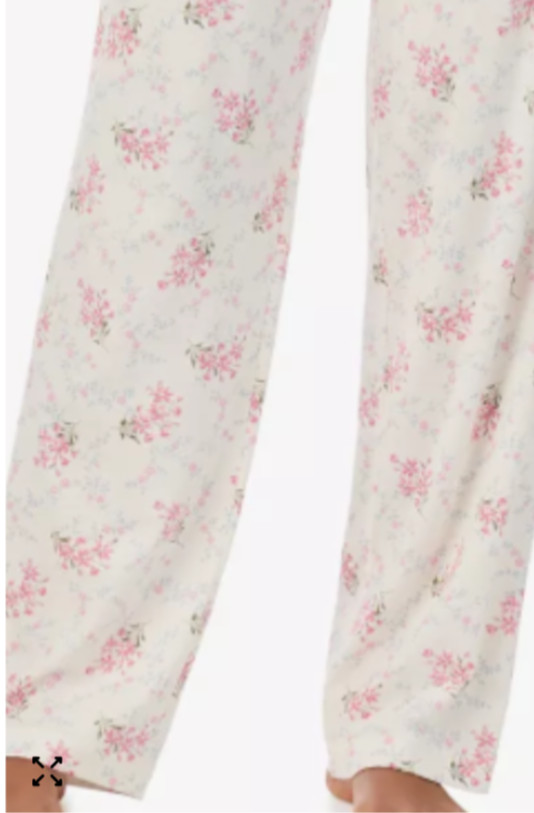 Lauren Ralph Lauren Pajamas Women XL Ivory floral 2 Piece 3/4 Sleeve NWT thumbnail 3