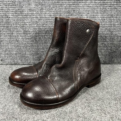 Elia Maurizi Boots Mens Size 7 Brown Leather Ankle Zip Made In Italy 8117 Berta | Leather ankle boot. Elia Maurizi main image 4