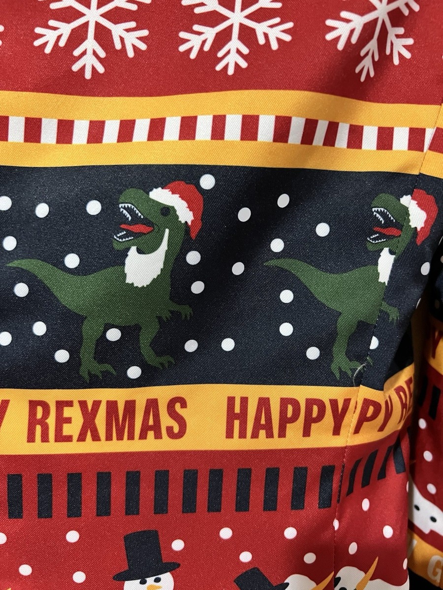 H&M Men Holiday Novelty Happy Rexmas Ugly Christmas Blazer 36R Dinosaur Dino y8 View 5