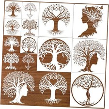AFRTIEE Tree of Life Stencil Painting - 10 Pieces Large Nature Stencils for