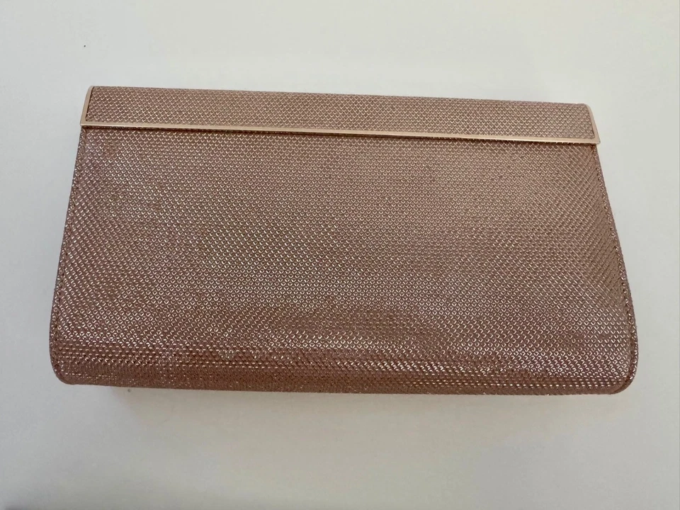 Bolso de Mano Jimmy Choo Cayla Polvo Rosa Brillo Malla Nuevo con Caja y Bolsa para el Polvo Foto 2 de 4