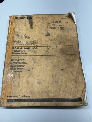 CAT Caterpillar D6M LGP Power Shift Tractor Dozer Parts Book Manual S/N 3WN 4JN