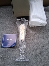 Vintage Hoya Crystal Tokyo Crystal Footed Bud Vase 8 1/2 Diamond Point Vertical