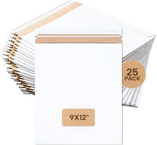 Rigid Mailers 9" X 12" 25-Pack - Cardboard Mailer Envelopes for Photos, Certif