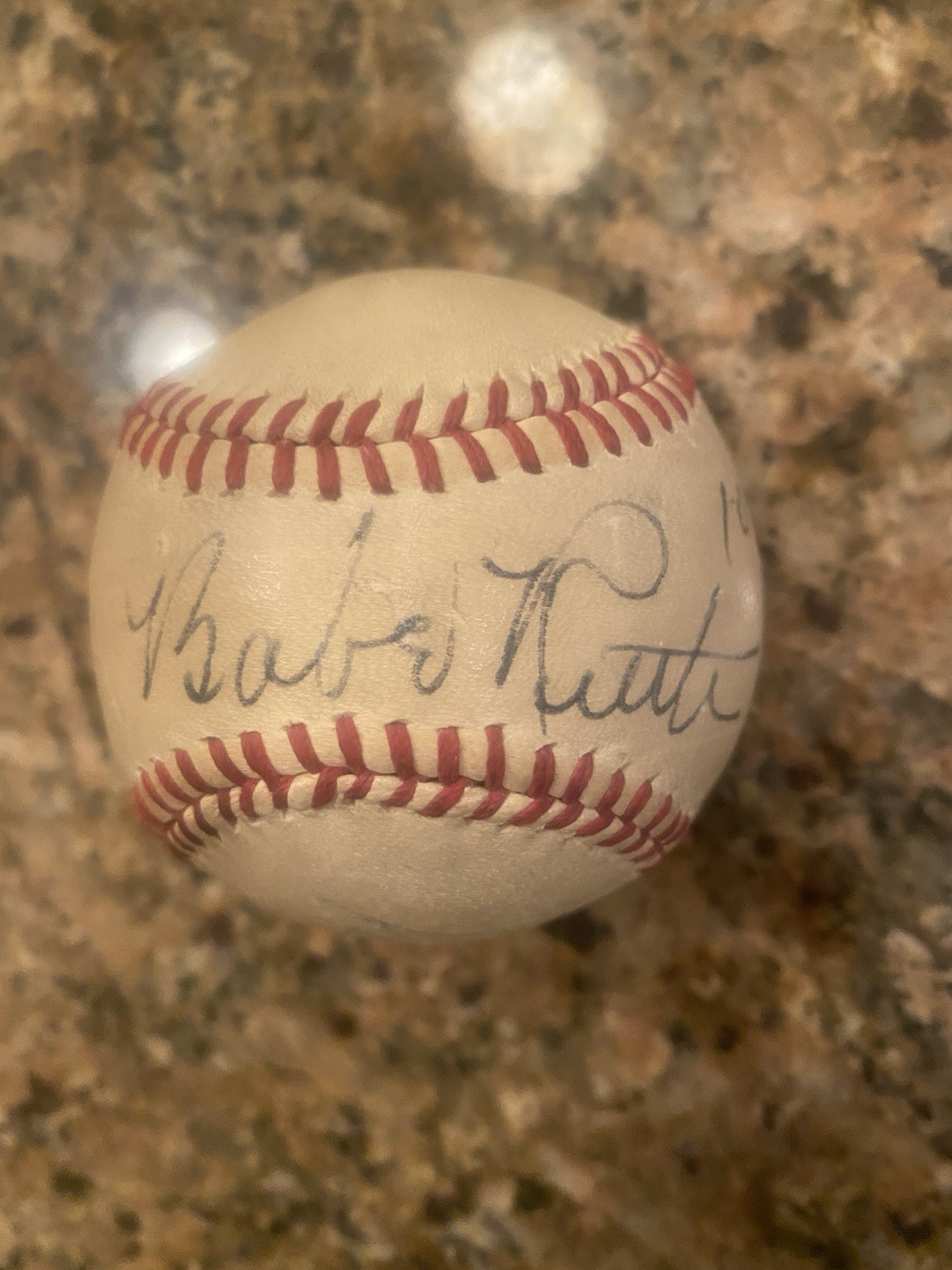 Babe Ruth Autographed Signed New York Yankees & Roger Maris Dual Baseball PSA/DNA LOA Rare Yankees Legends 