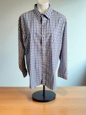Van Heusen Traveler Button Up Shirt Men's Size XL 17-17.5 Blue Check