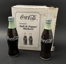 Salière et poivrière céramique Coca Cola vintage 1994 dans sa boîte d'origine