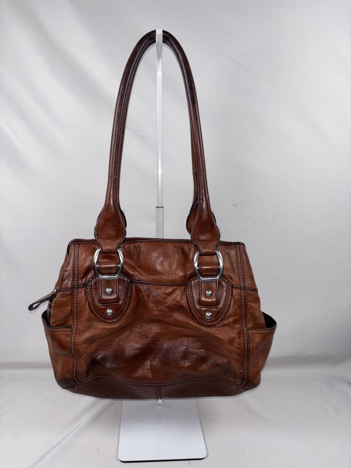 Vintage Fossil Brown Leather Shoulder Bag