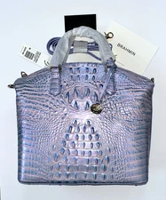 BRAHMIN 💜 RARE 💜  Frosted Lilac Large Duxbury Satchel in Melbourne Leather NWT