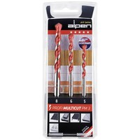 Alpen Multicut 100703100 Hartmetall Mehrzweckbohrer-Set 3Teilig 5 Mm, 6 Mm, 8 Mm