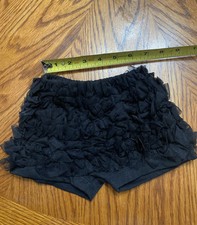 New Infant Girl Black Ruffled Tulle Diaper/shorts Bottom size 3-6 Mo.