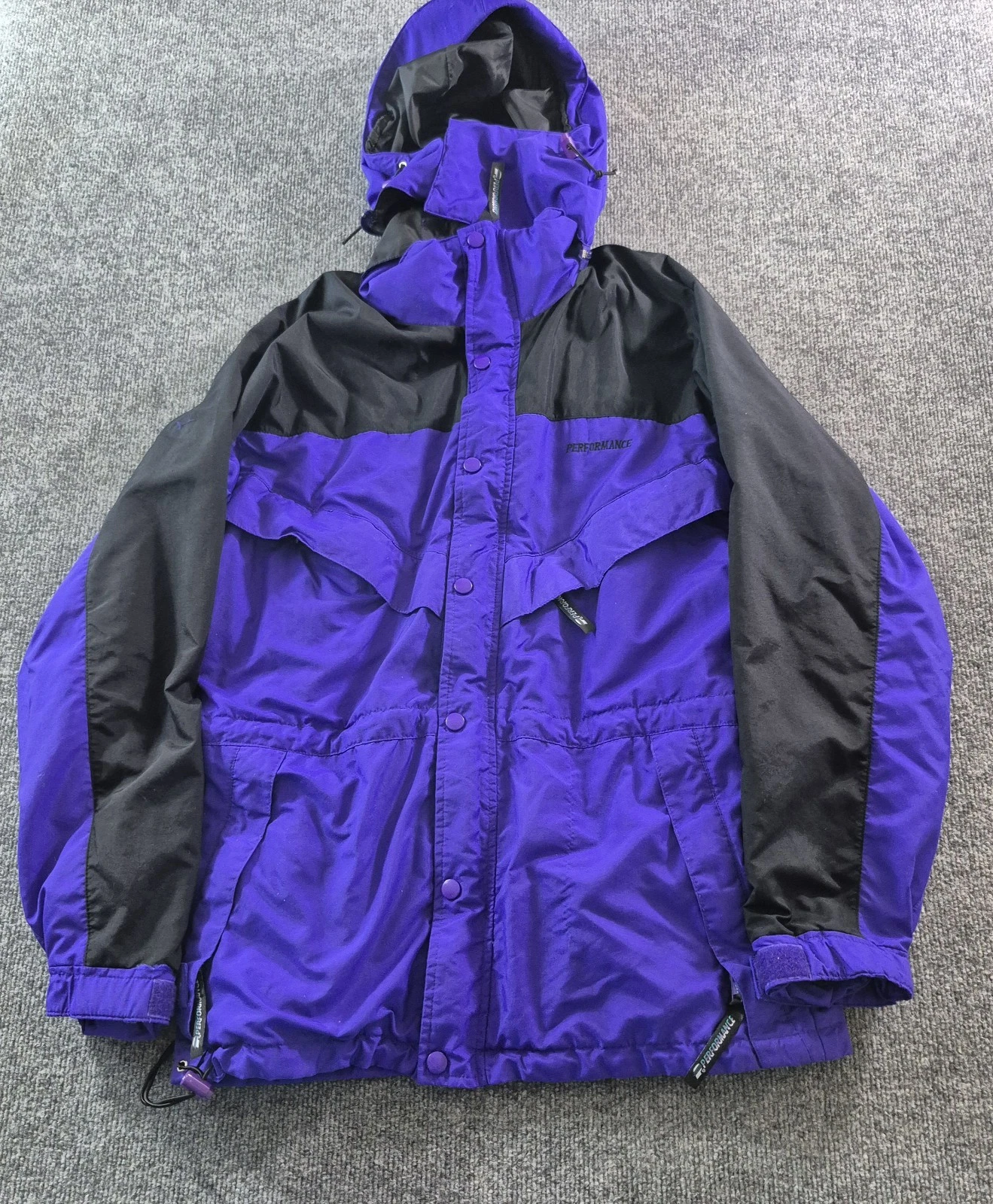 Performance Gore Tex Hooded Jacket Adult Small Full Zip Snap Button Soft Shell